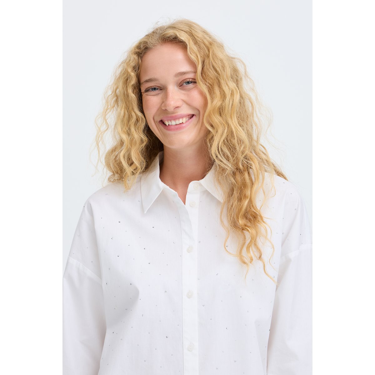 Chemise à manches longues blanc marshmallow, B.YOUNG