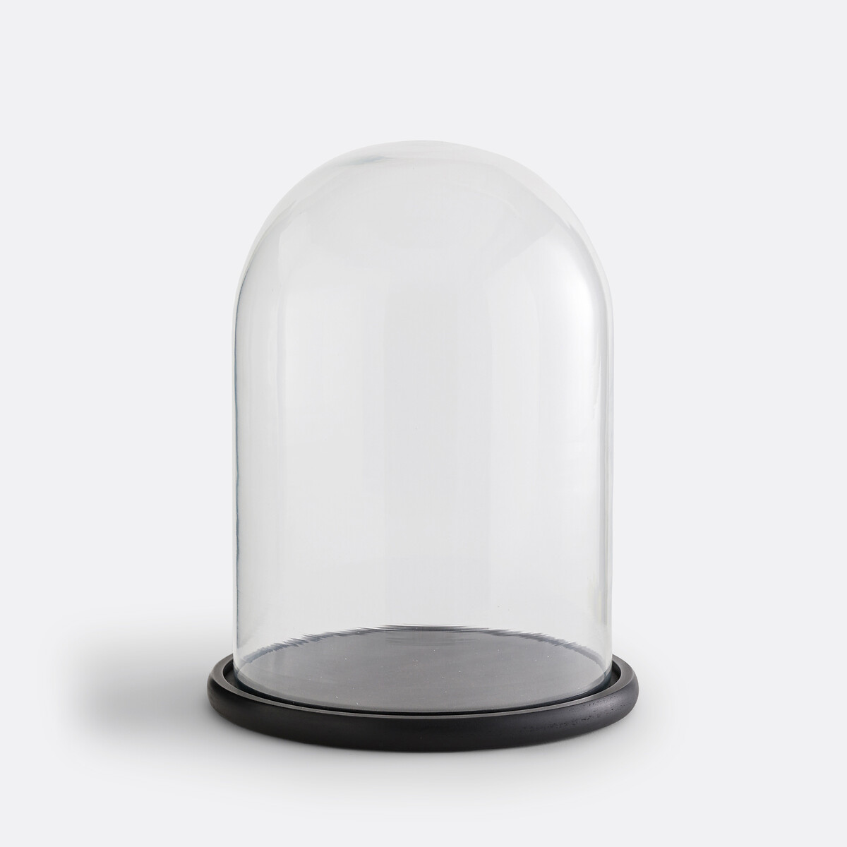 Cloche en verre avec socle noir H32 cm, Campa noir/transparent, LA REDOUTE INTERIEURS