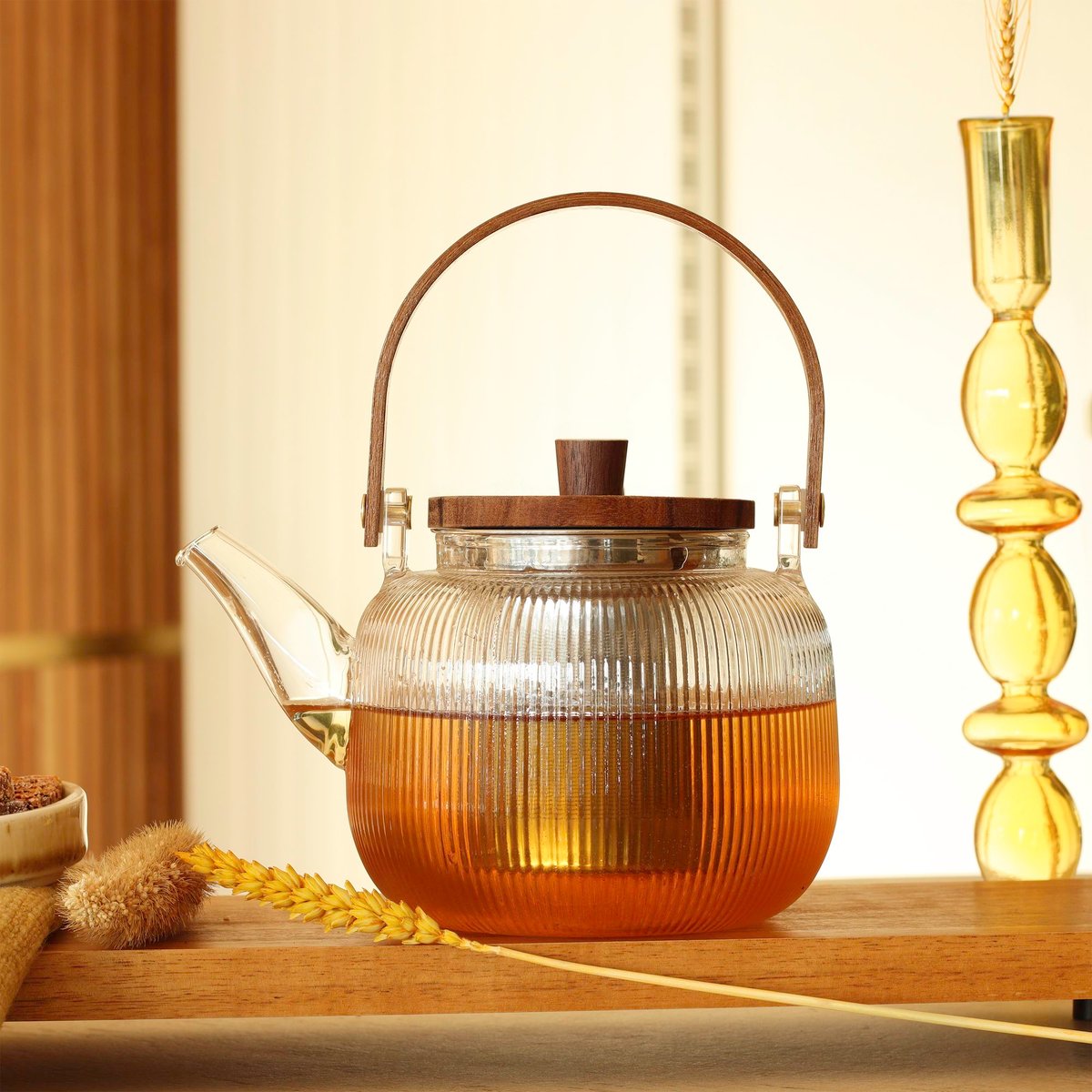 Théière 90cl, MUGI inox-naturel-transparent, OGO LIVING