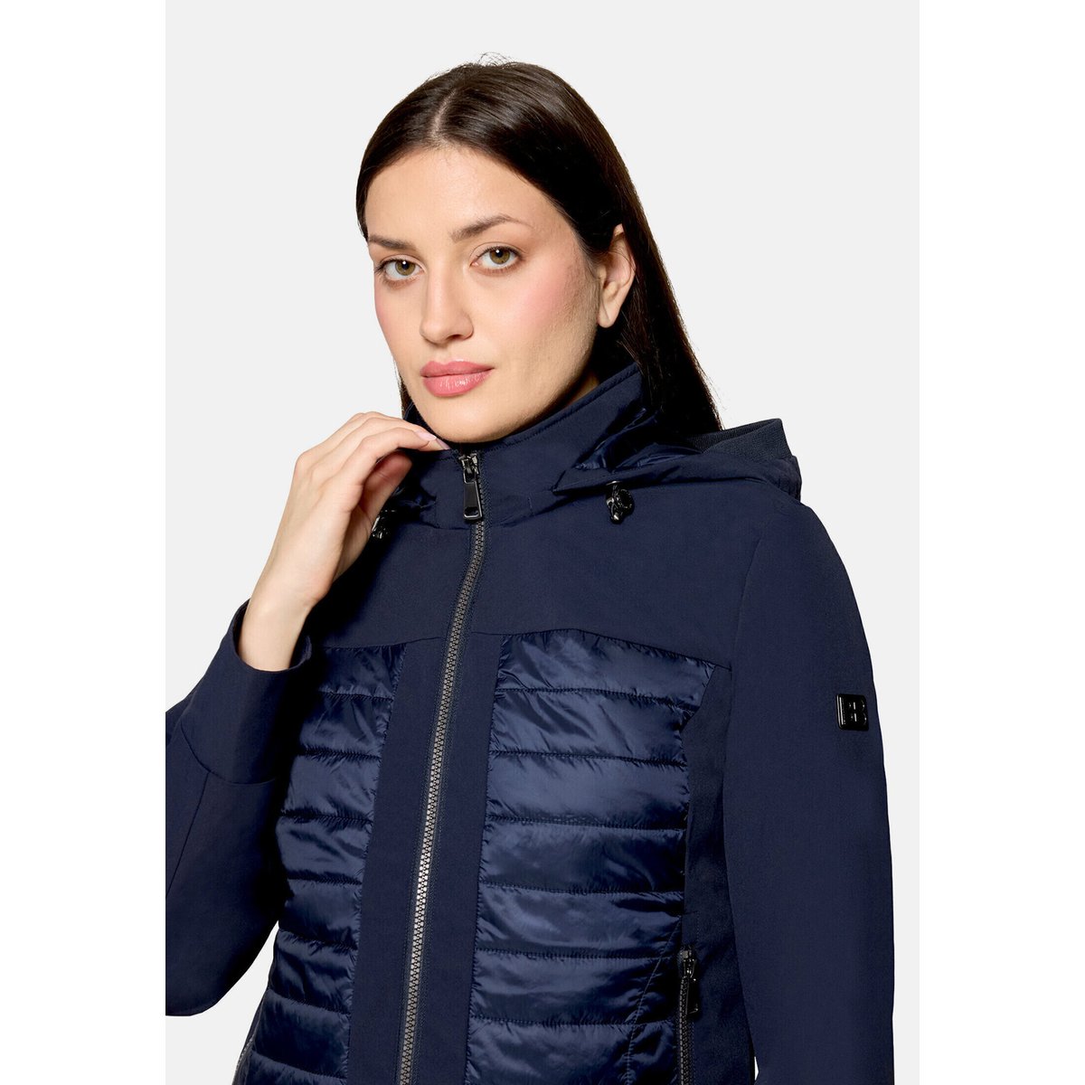 Veste outdoor à capuche amovible bleu foncé, BETTY BARCLAY