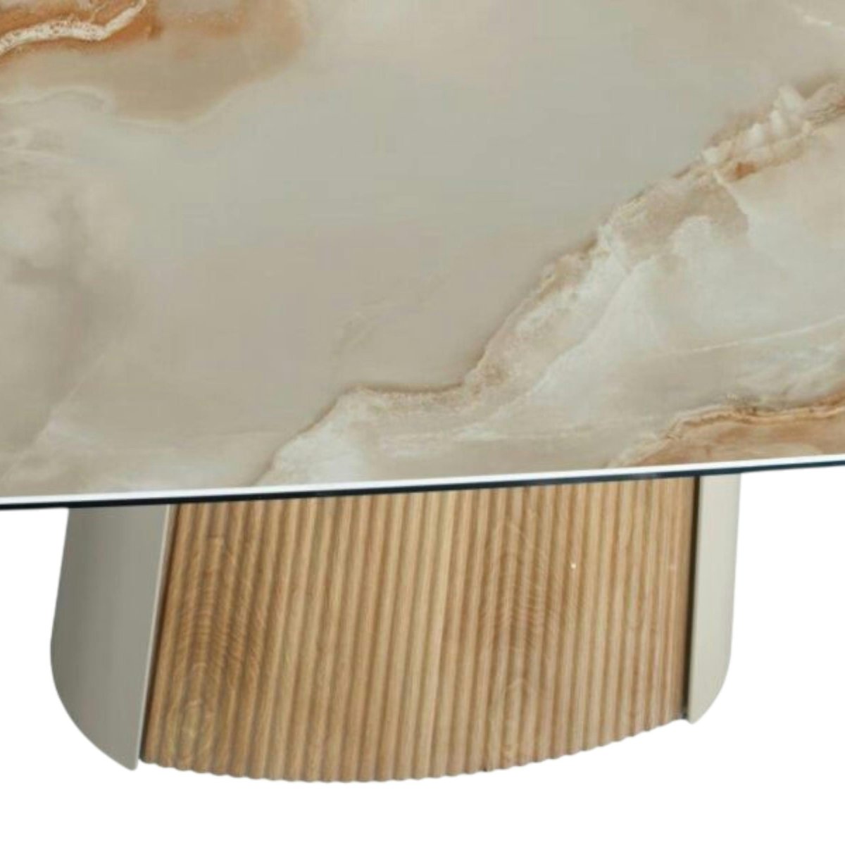 Table extensible céramique effet marbre beige 200-300 cm LOMBARDIE beige, PIER IMPORT