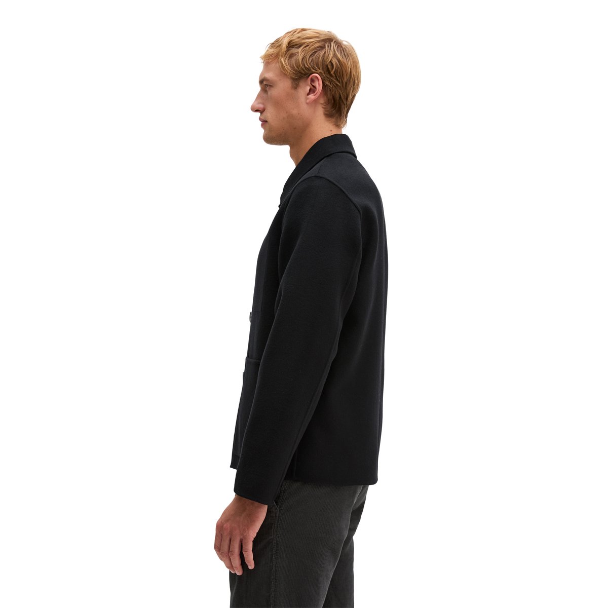 Veste en laine coupe classique en laine mélangée double face toute douce noir, MARC O'POLO