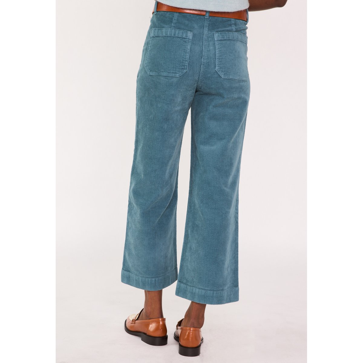 Pantalon chino en velours côtelé SELYNA turquoise, Maison 123