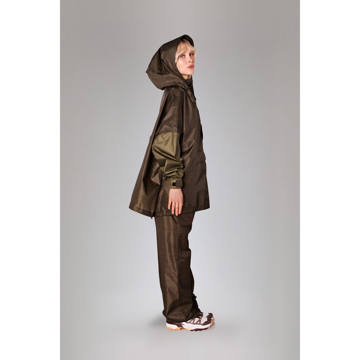 Anorak imperméable HERRINGBONE vert profond & olive, RAINKISS