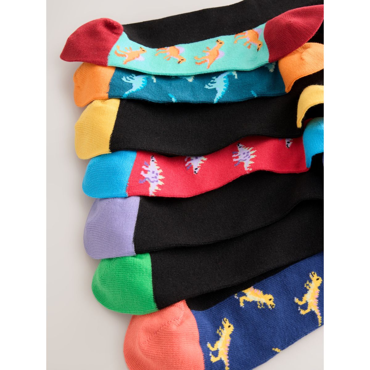 Chaussettes en coton majoritaire semelle intérieure noire dinosaure brillante, NEXT
