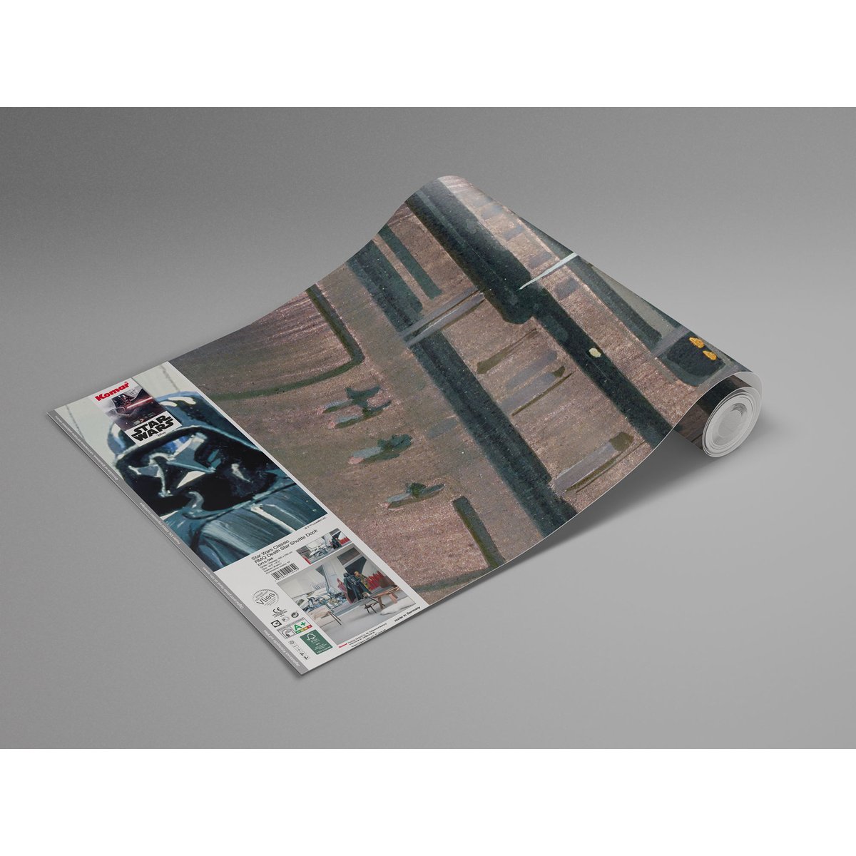 Papier peint Komar - Star Wars Classic RMQ Death Star Shuttle Dock - 500 x 250 cm gris, HEXOA
