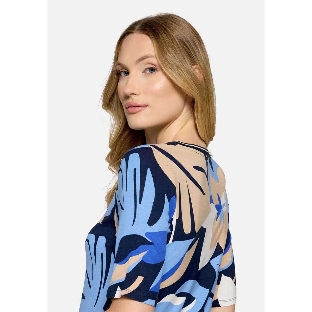 T-shirt basique à imprimé bleu foncé/bleu, BETTY BARCLAY