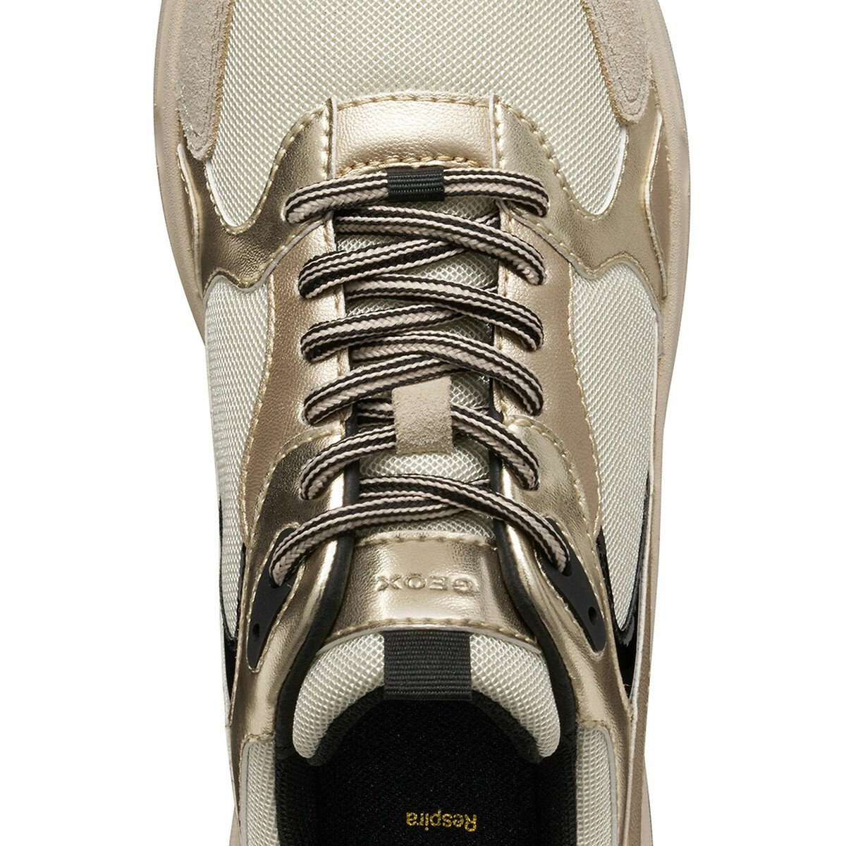 Baskets respirantes Zarvia beige/doré, GEOX