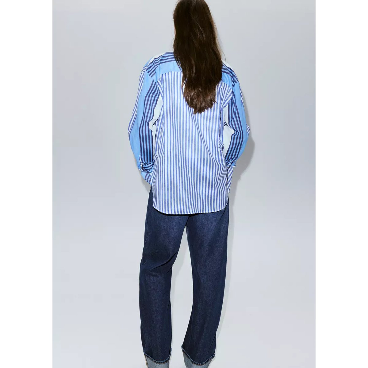 Chemise 100 % coton rayures bleu, MANGO