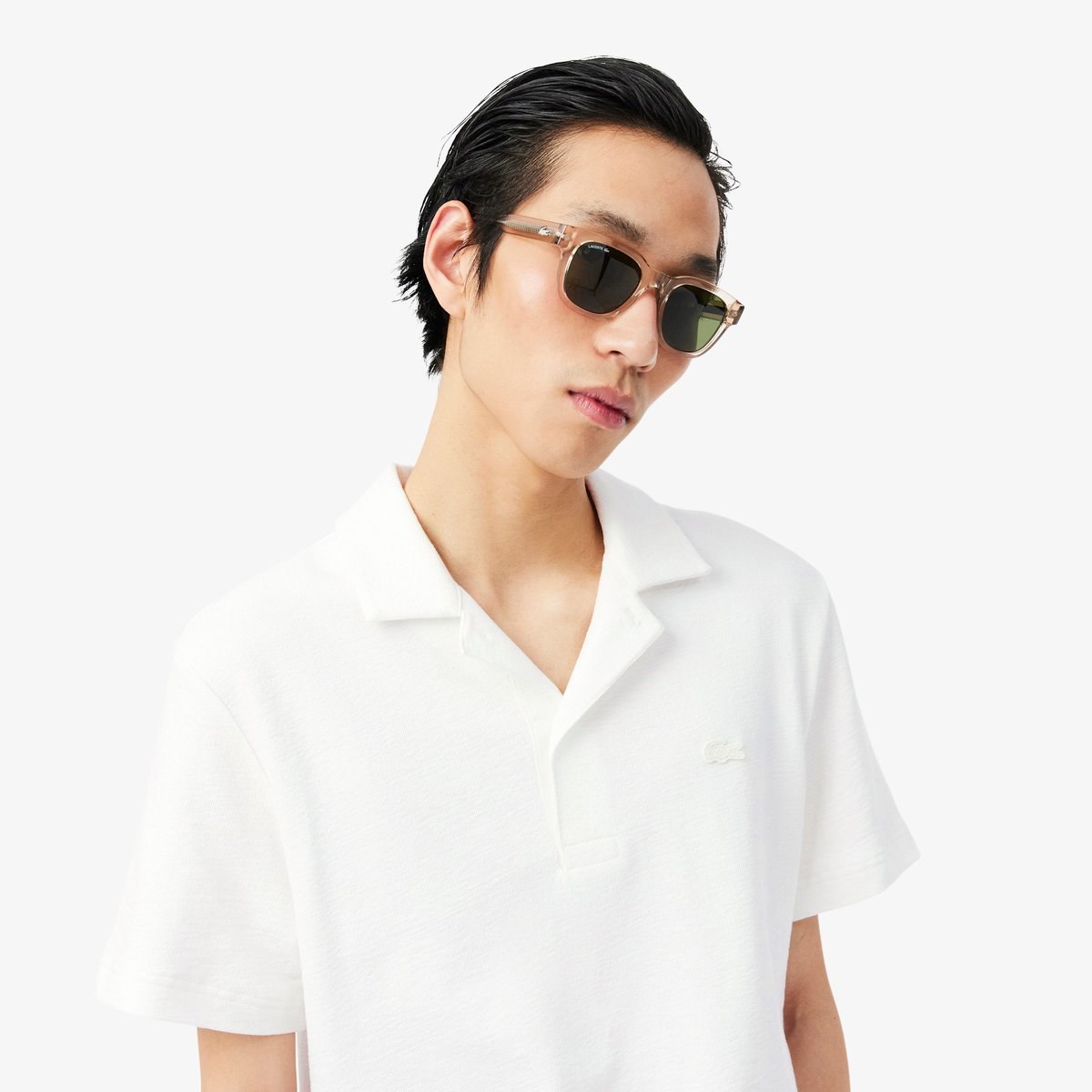Polo Texturé classic fit blanc-70v, LACOSTE