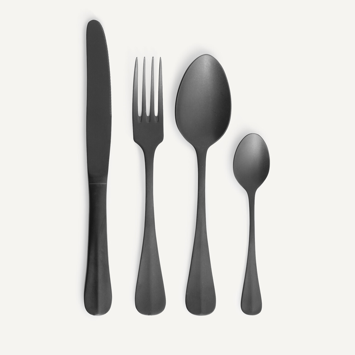 Ménagère 16 pièces en inox brossé noir, Nivi noir brossé, AM.PM