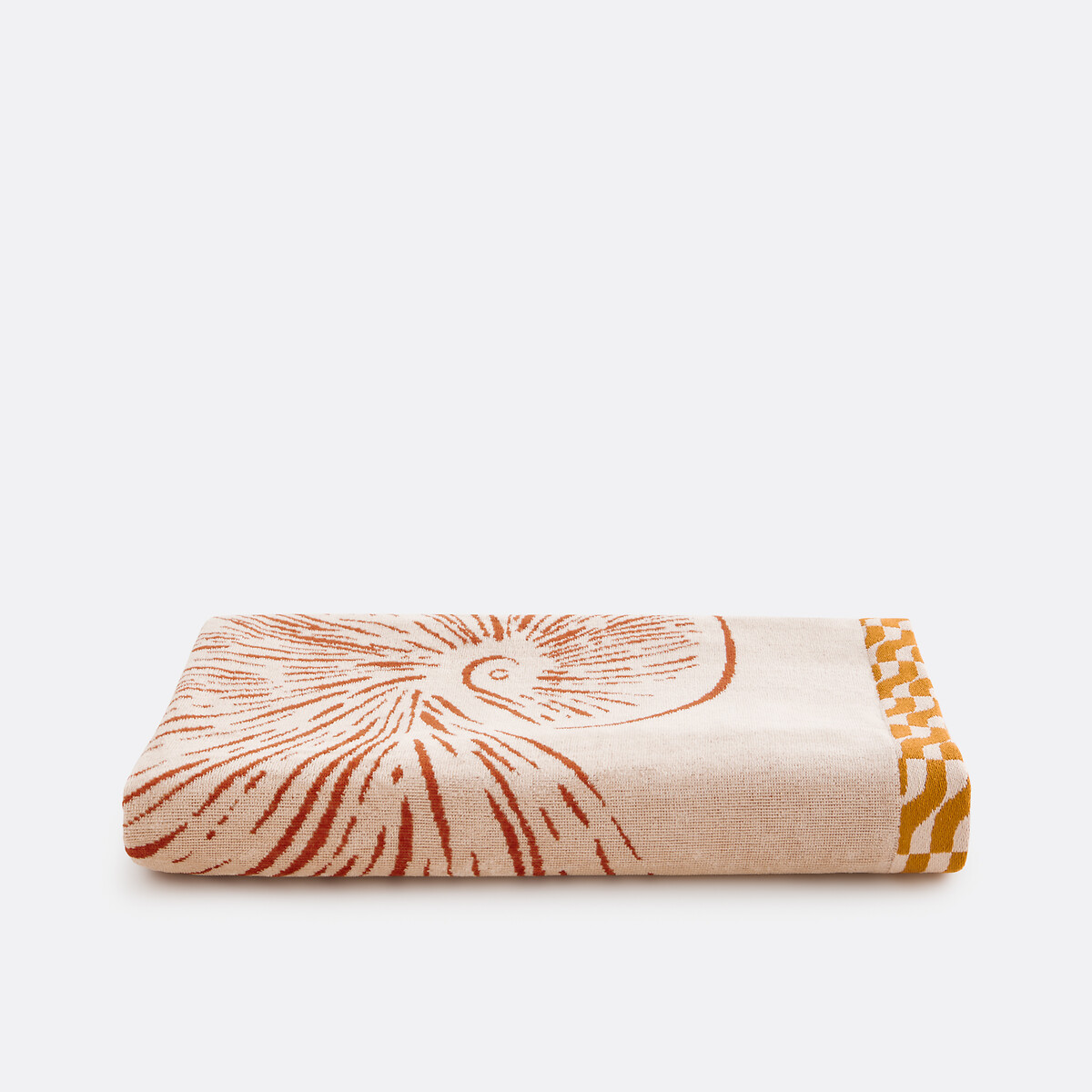 Serviette de plage, en éponge velours 420 g, OMANA sable/marron, LA REDOUTE INTERIEURS