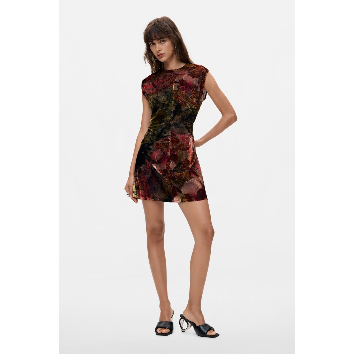 Robe en velours à fleurs M. C. Lacroix rose, DESIGUAL