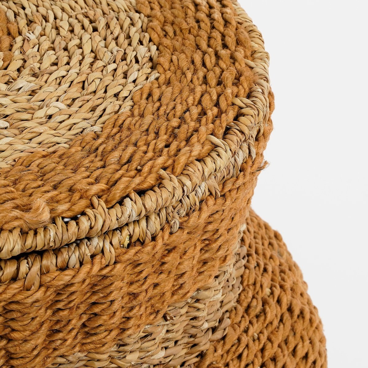 Panier de rangement en jute tressée Ø55 cm TACOMA jaune, MICA DECORATIONS