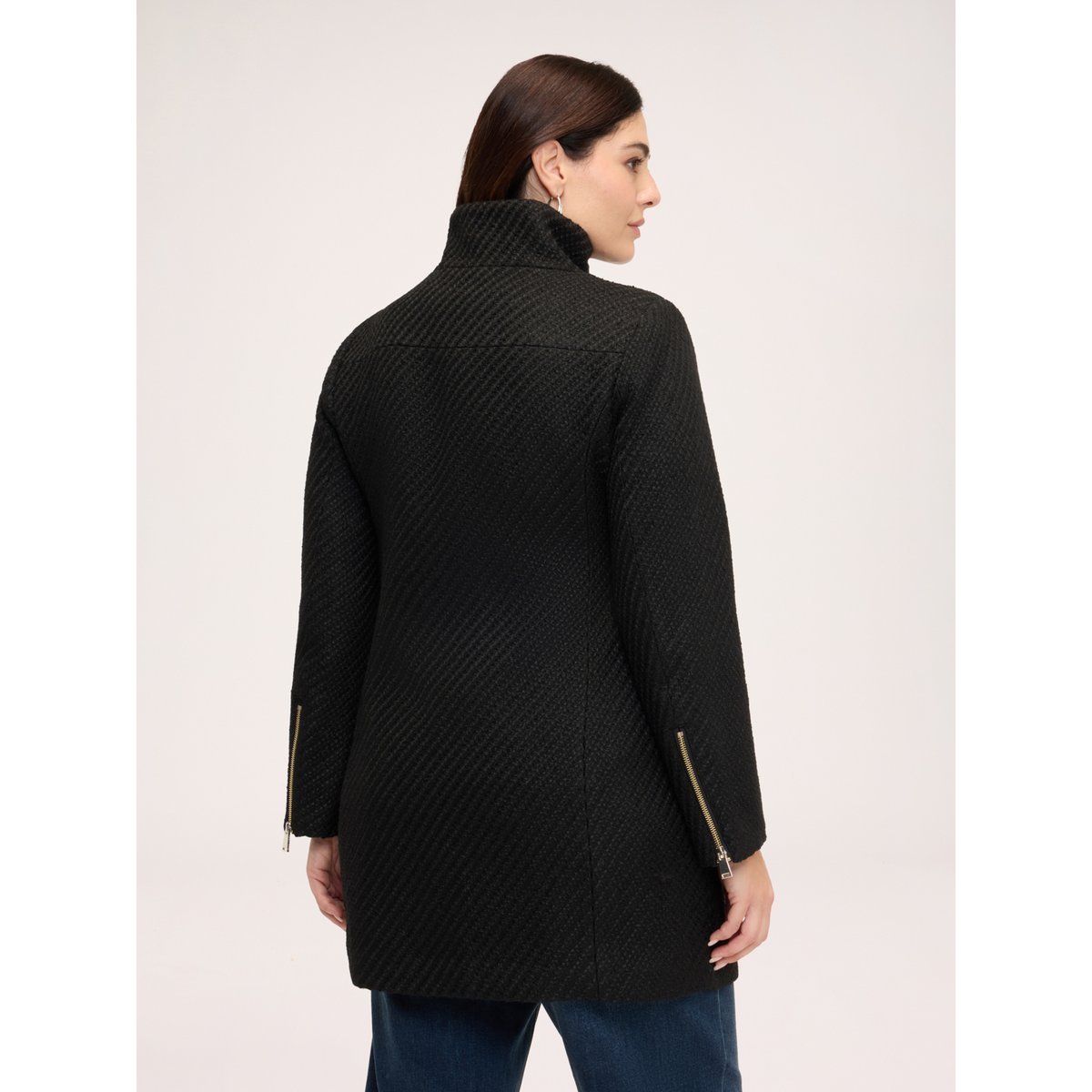 Manteau avec fermeture éclair noir, FIORELLA RUBINO