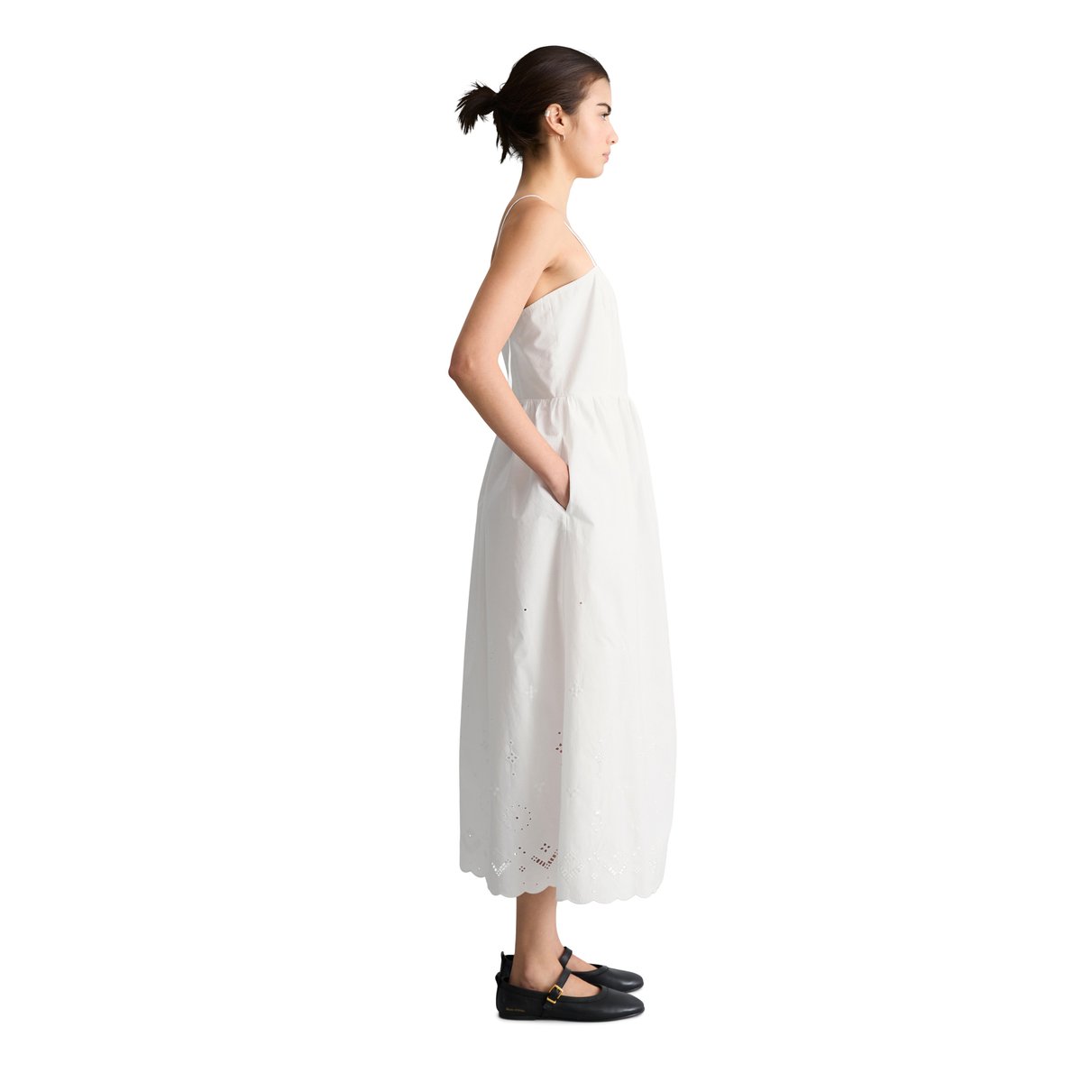 Robe en dentelle slim avec Broderie Anglaise blanc, MARC O’POLO DENIM