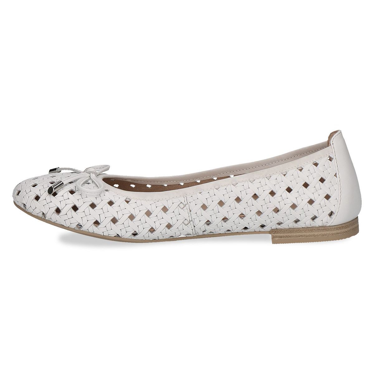 Ballerine en cuir blanc nappa, CAPRICE