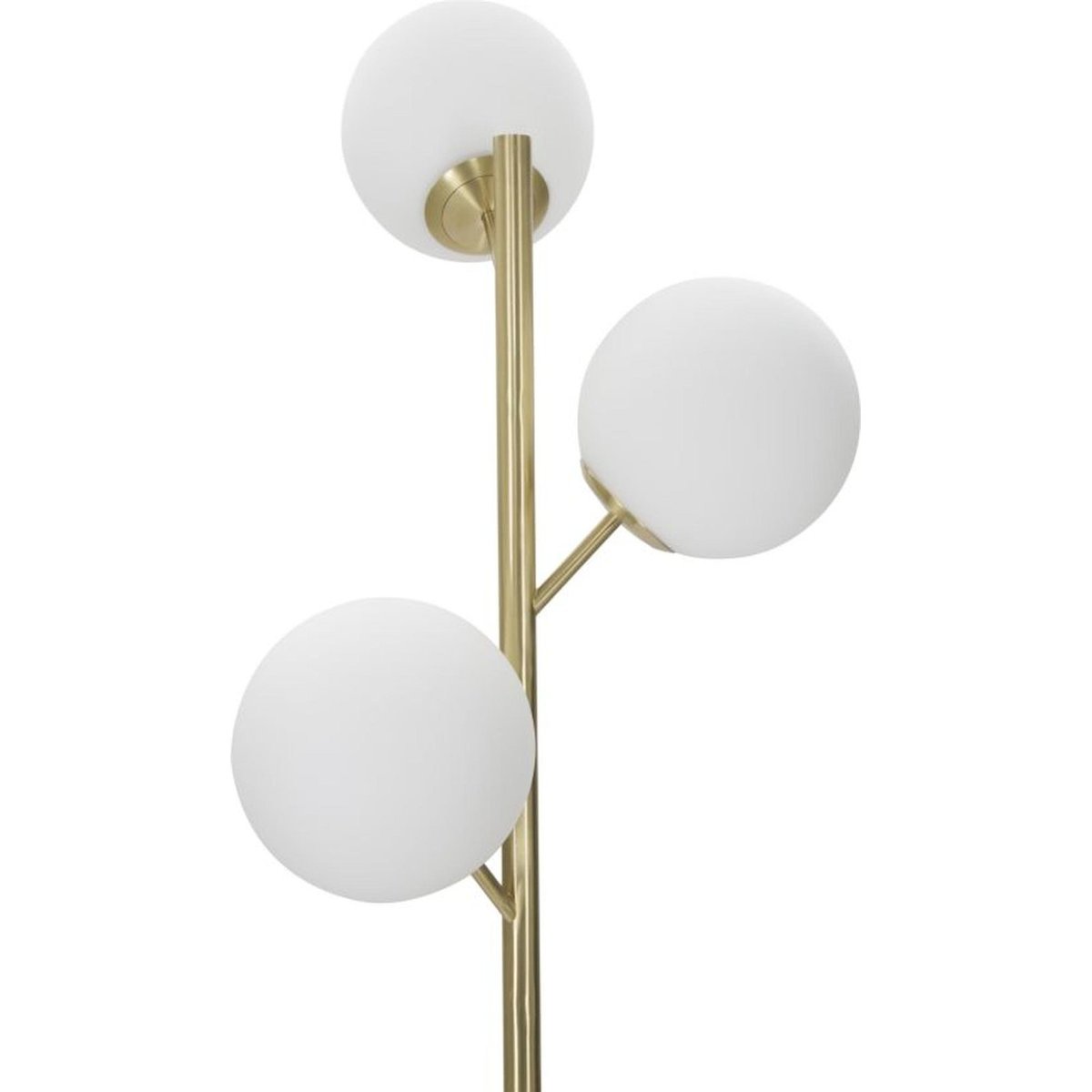 Lampadaire 3 globes en verre et fer GLAM doré et blanc, RECOLLECTION