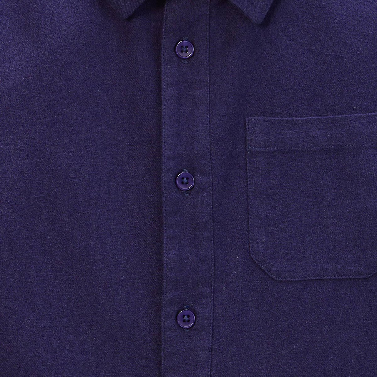Chemise unie en flanelle de coton ombre bleue, MONOPRIX