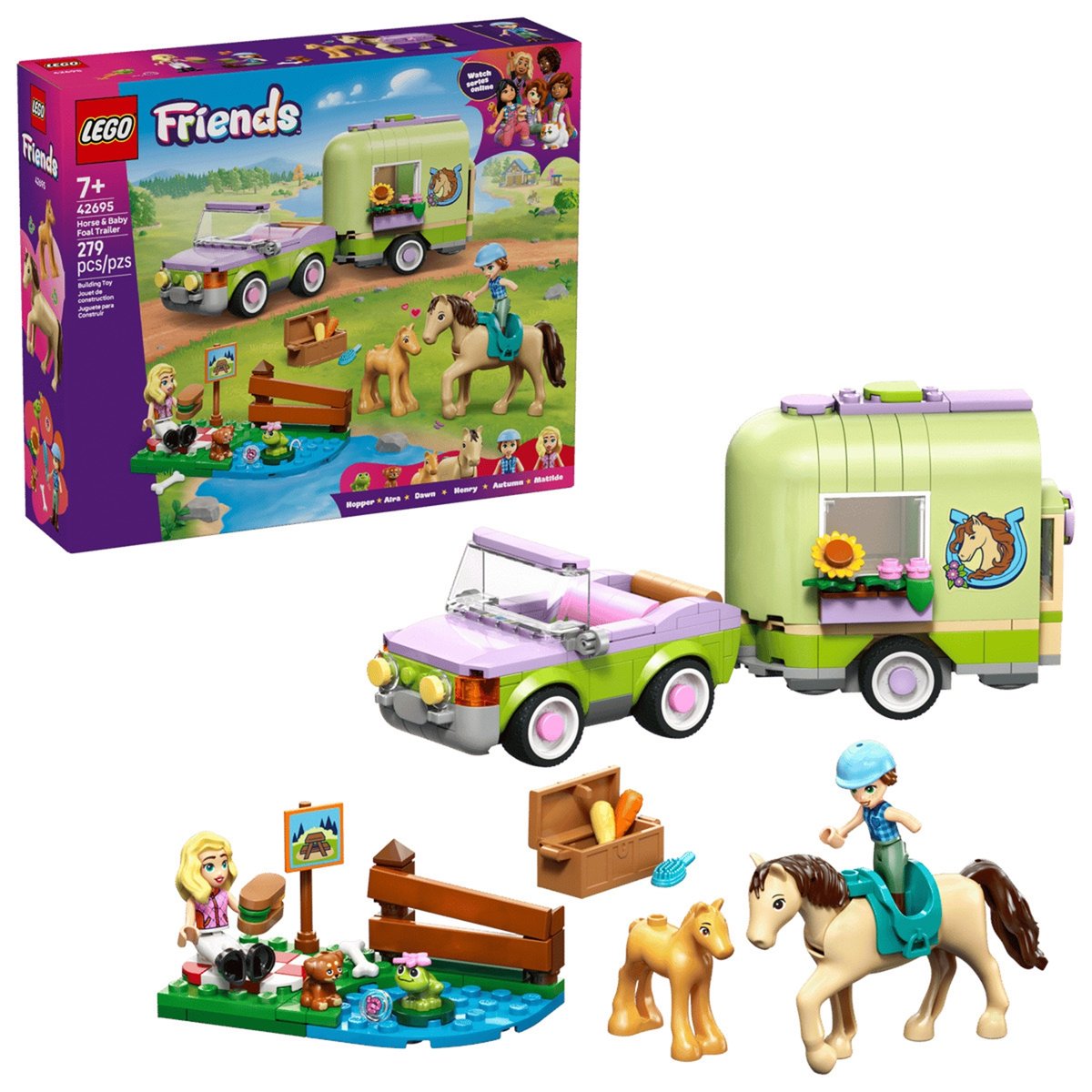 Friends La remorque du cheval et du poulain multicolore, LEGO