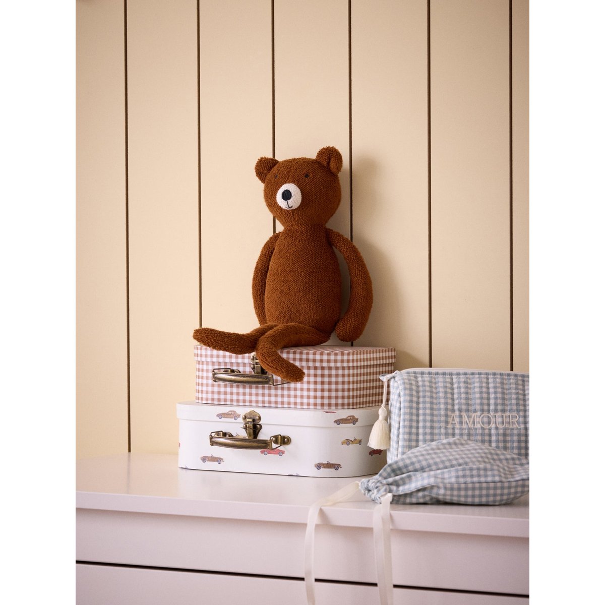 Peluche ours en bouclette marron, CYRILLUS