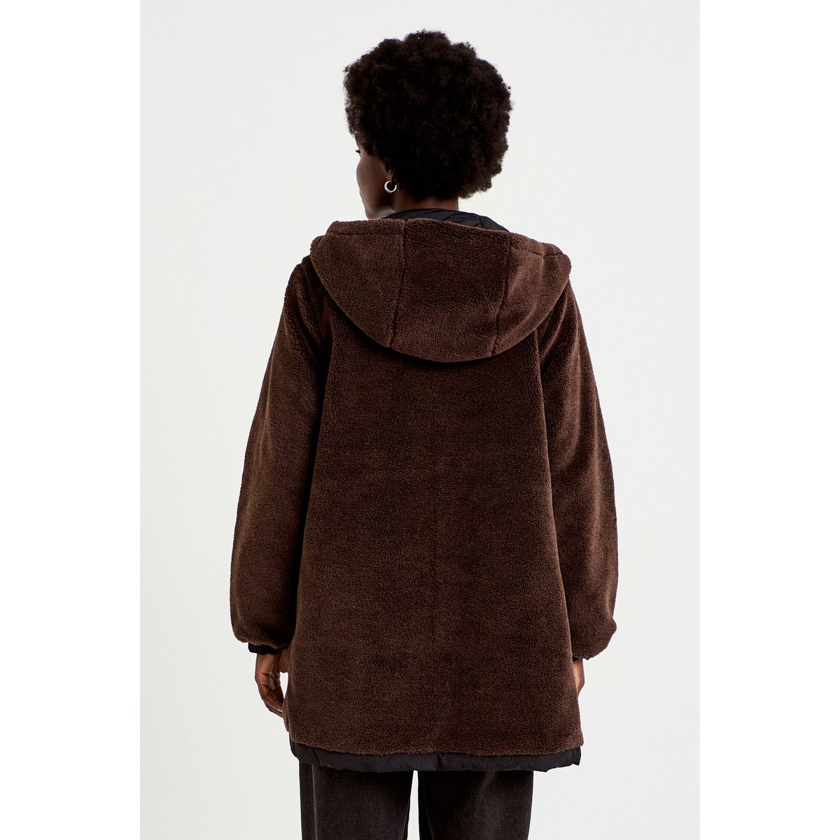 Parka réversible effet polaire noir, CACHE CACHE