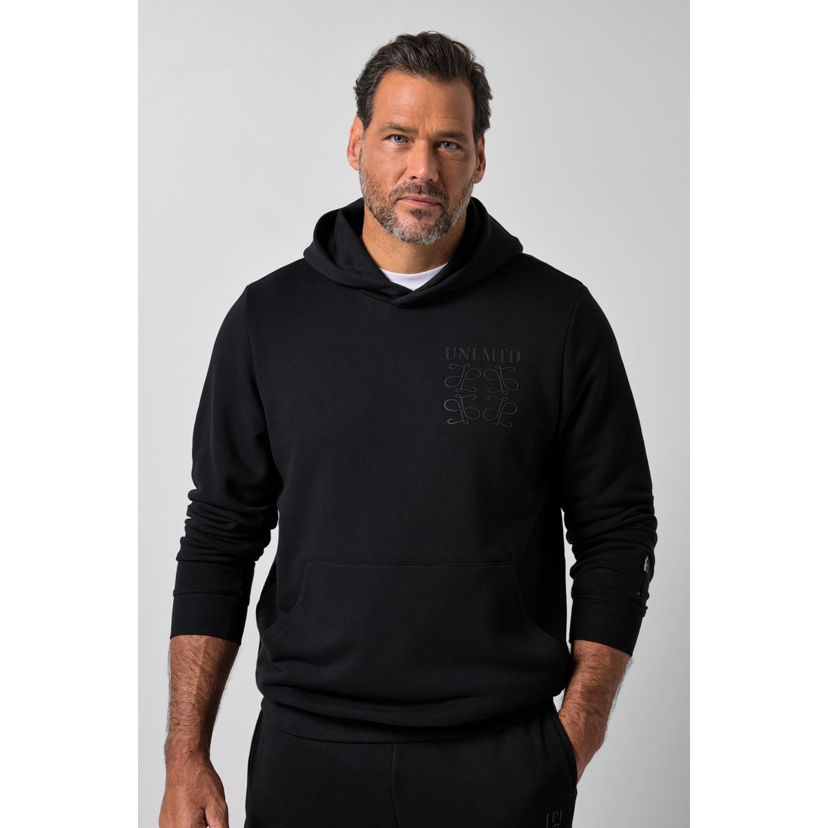 Sweat à capuche de fitness avec noir, JP1880