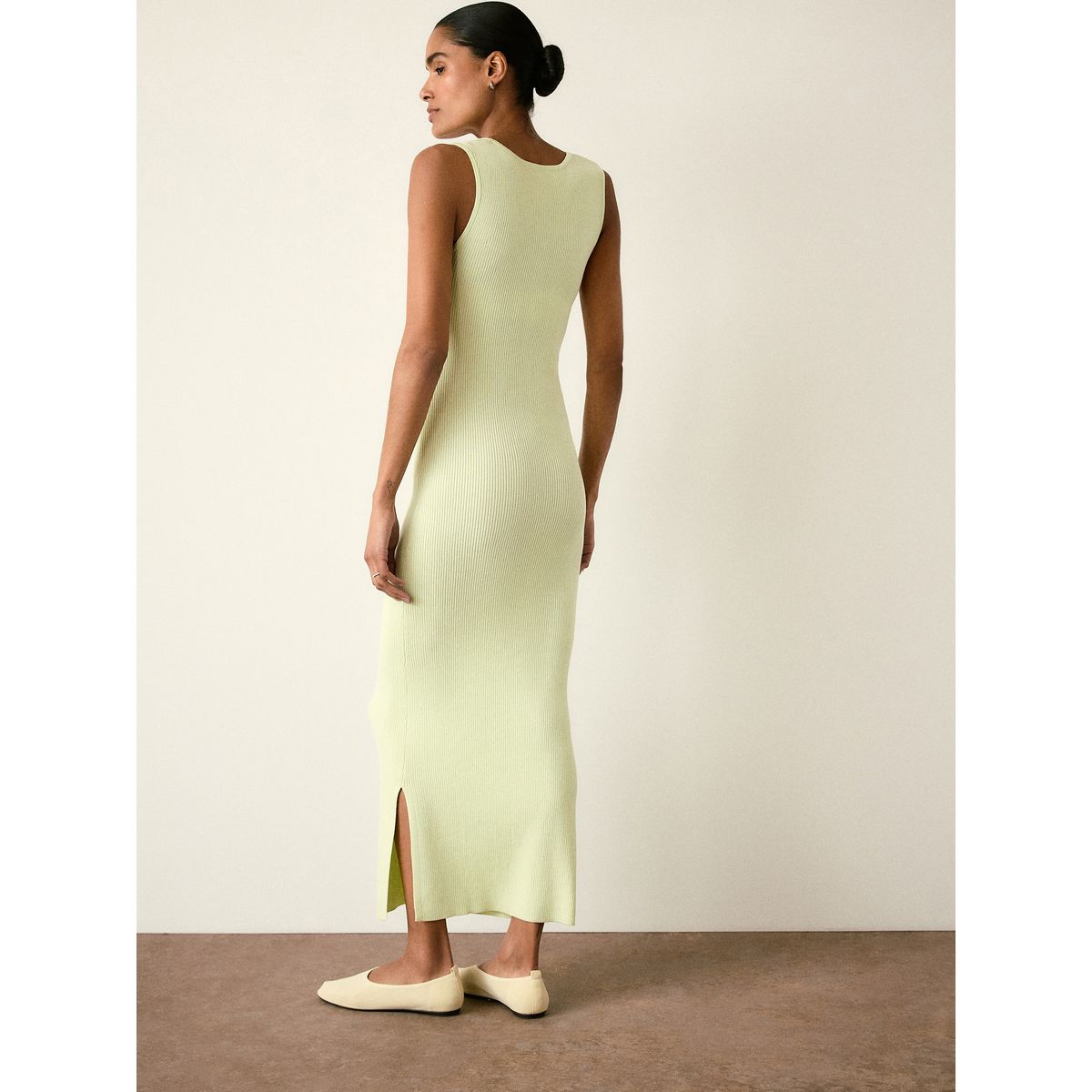 Robe en maille à col carré maternité vert citron, NEXT