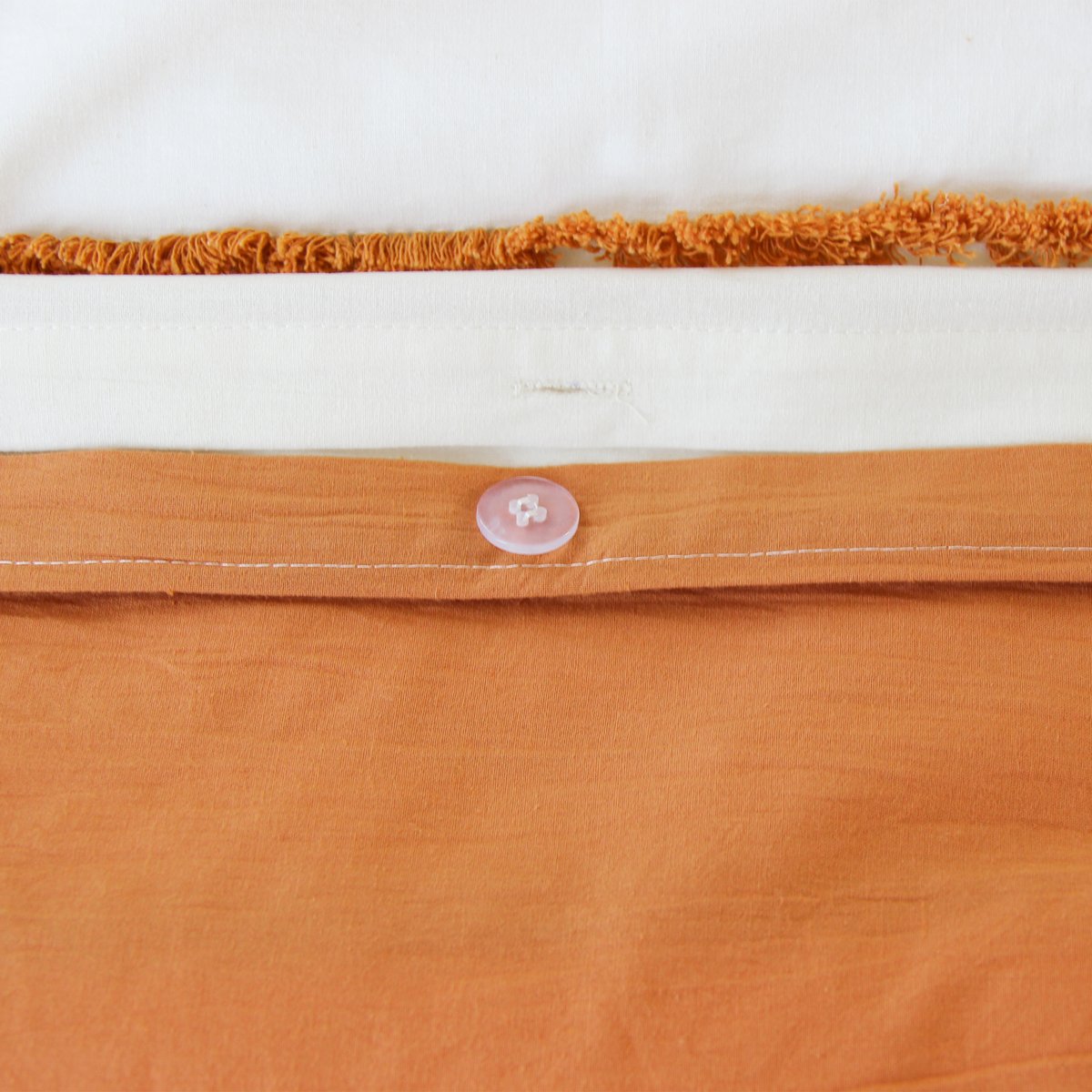Parure de lit enfant coton tufté motif soleil terracotta, COTE DECO