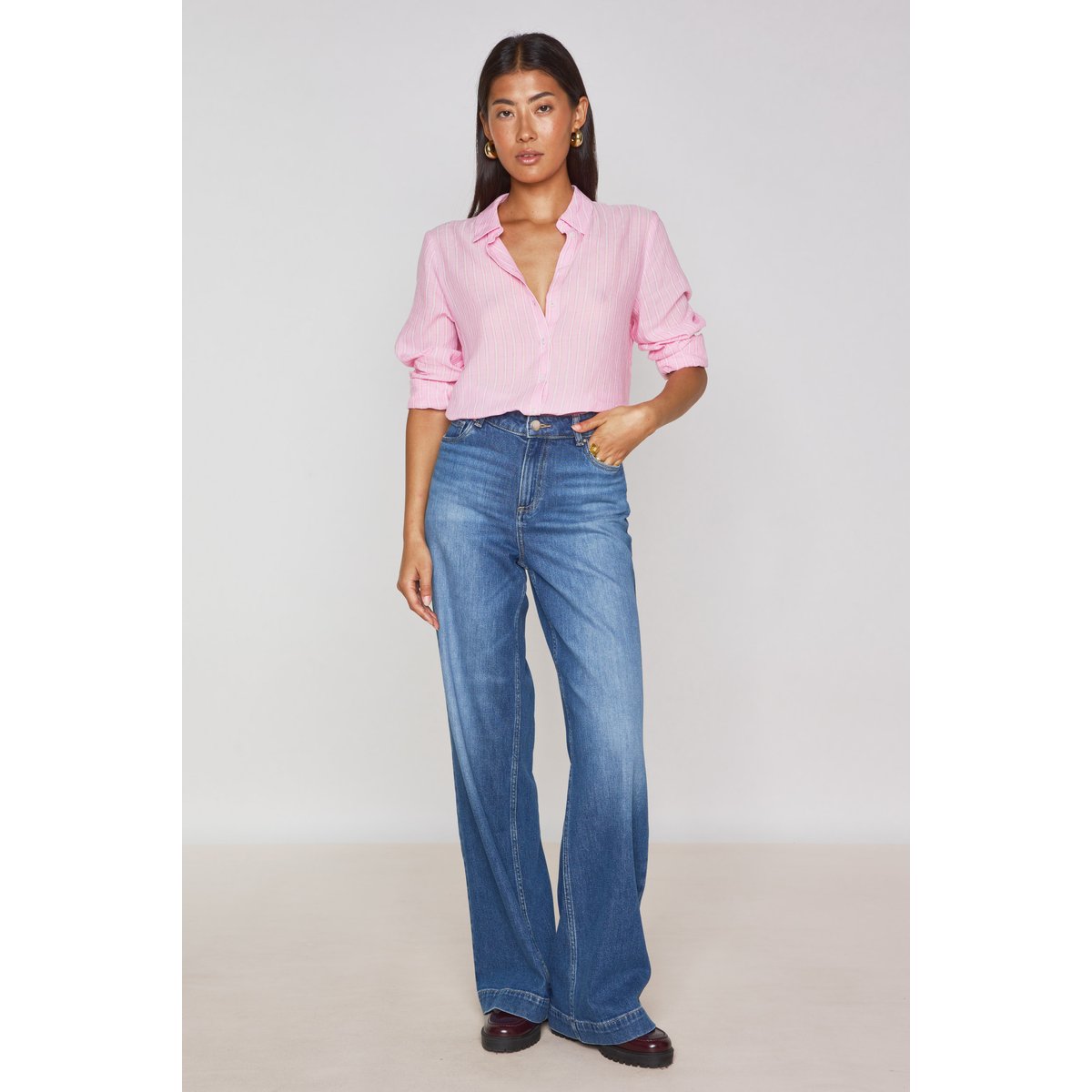 Chemise CARLA en lin rose, Maison 123