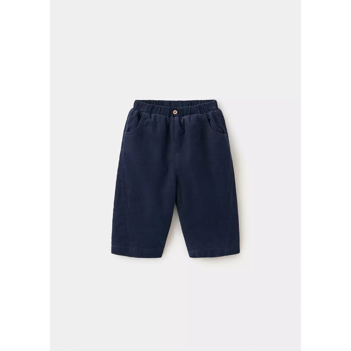 Pantalon velours côtelé à coutures bleu marine, MANGO BABY