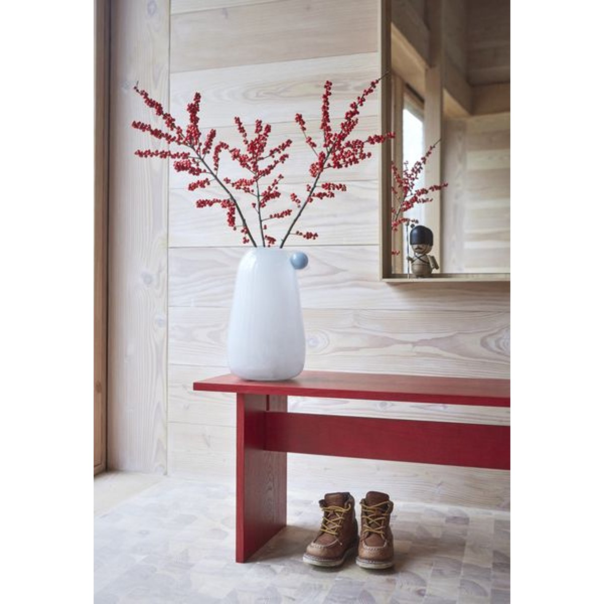 Vase en verre à relief LIVING blanc, OYOY LIVING DESIGN