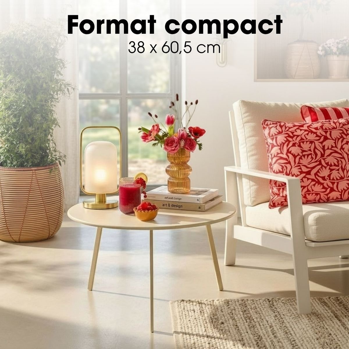 Table d'appoint SEATLE crème, MICA DECORATIONS