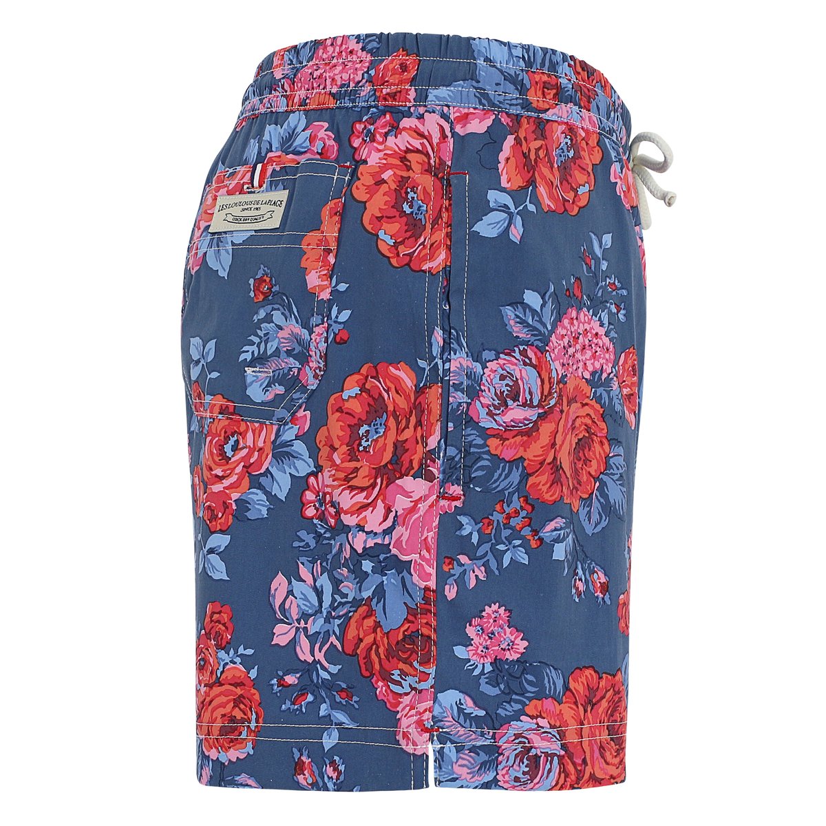 Short de bain MONTAUK 736 Pink flowers bleu, LES LOULOUS DE LA PLAGE