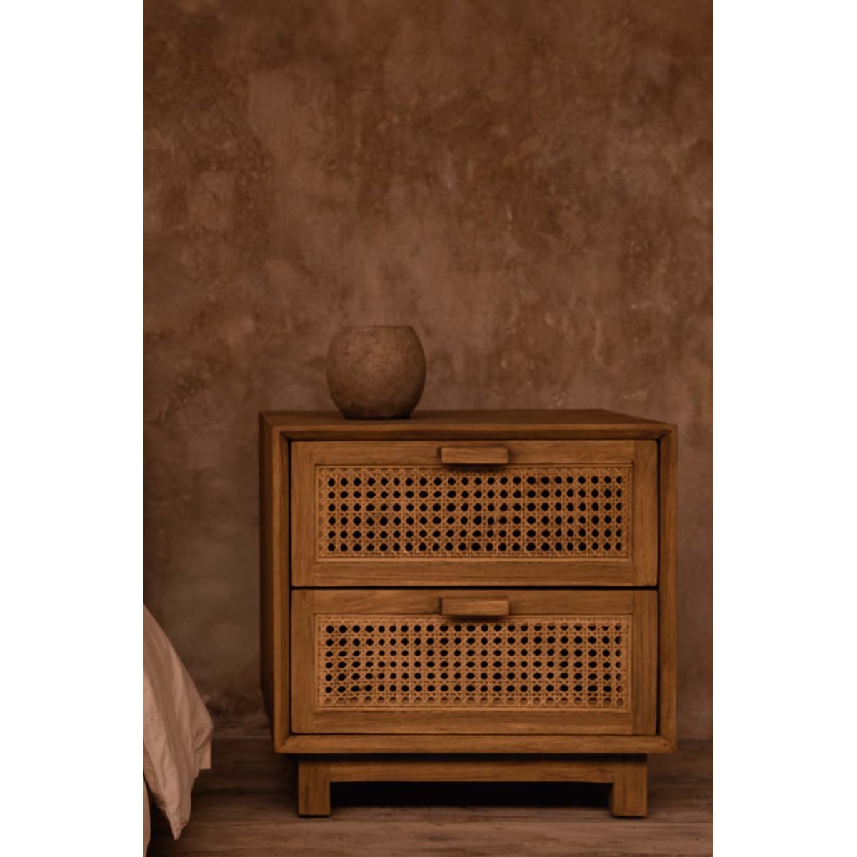 Bougeoir en terre cuite CAVESTONE brun, BAZAR BIZAR