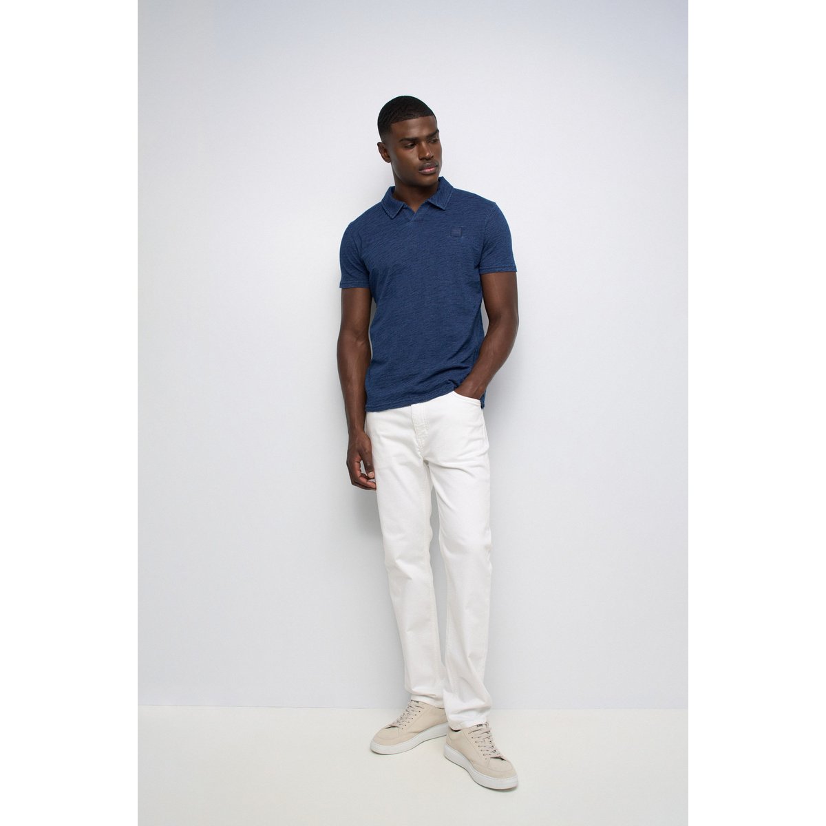 POLO AVEC BRANDING bleu lagon, SALSA JEANS