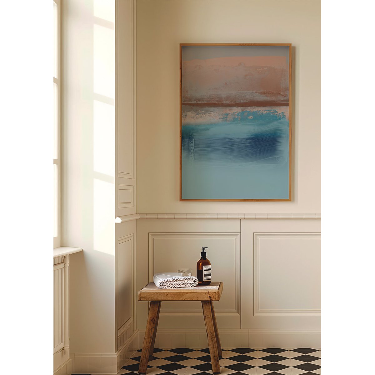 Affiche avec tableau décoratif, 50 x 70 cm orange, HANNUN