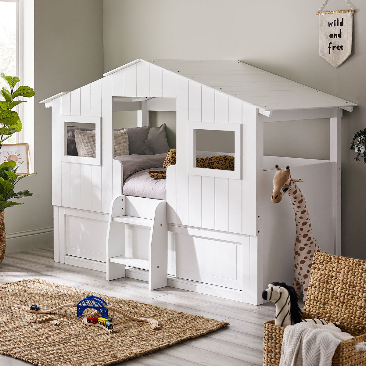 Asha Treehouse Midsleeper Storage Bed white, SO'HOME