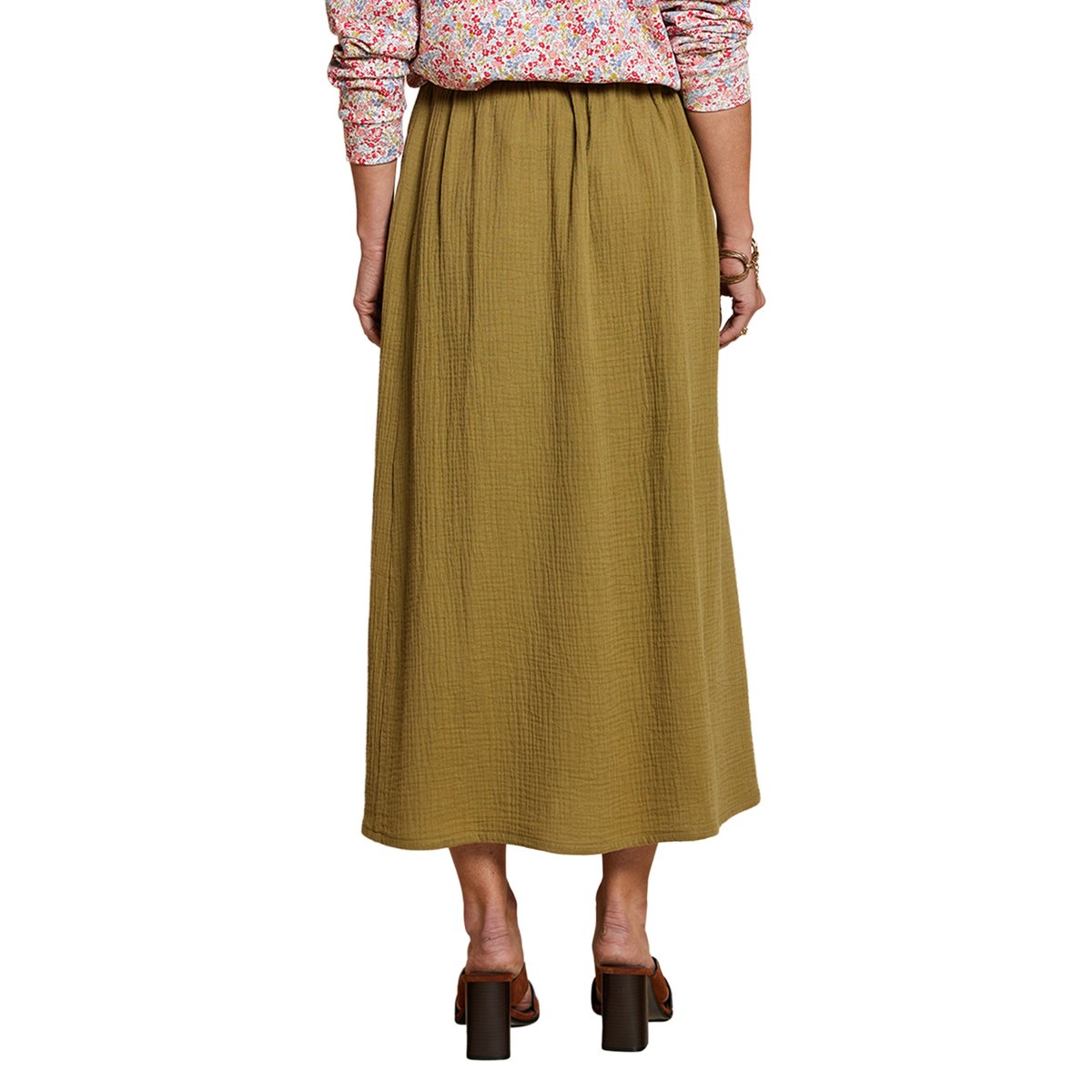 Jupe gaze de coton Capsule mère- olive, ENVIE DE FRAISE