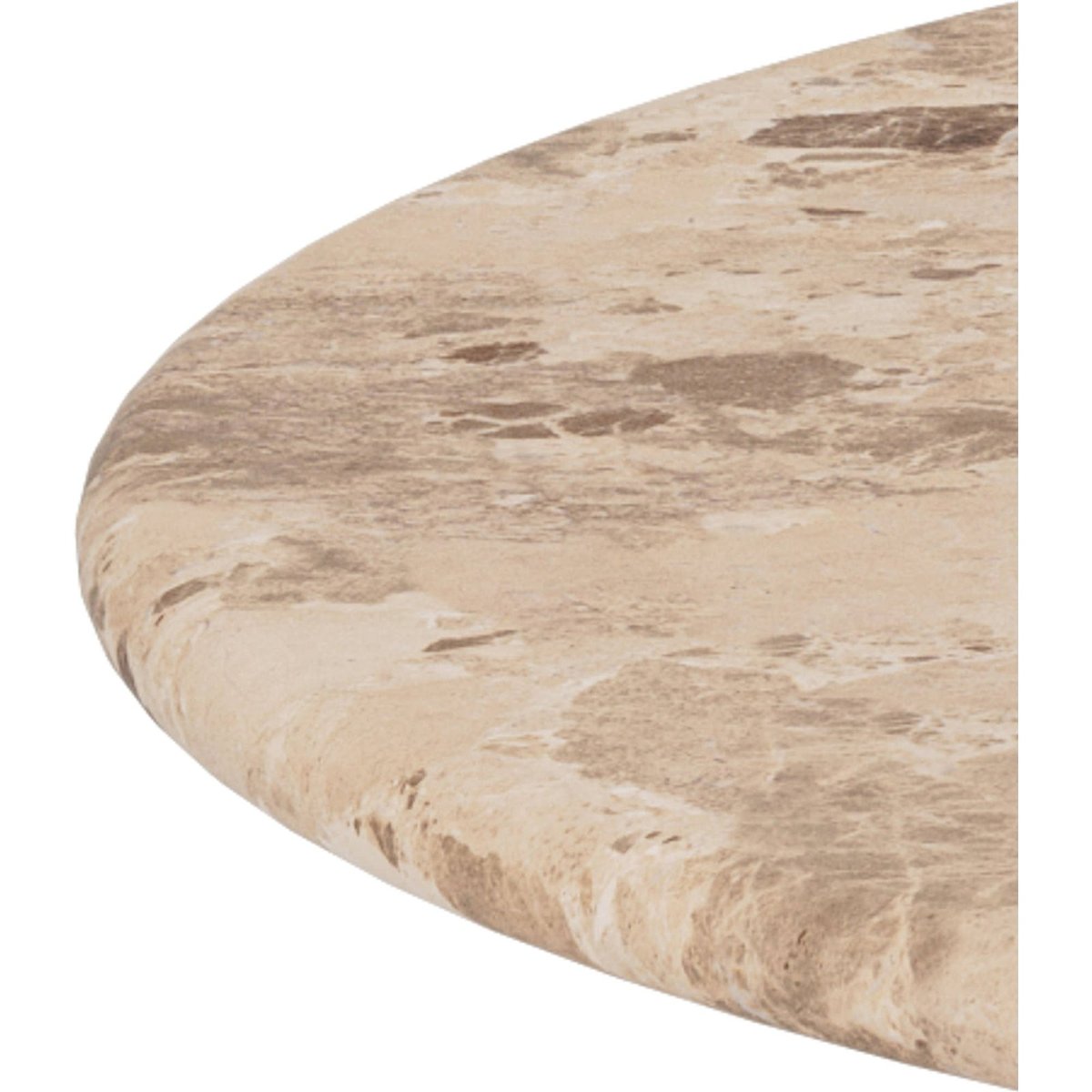 Table basse ronde en marbre DORSETT beige marbré et bois foncé, RECOLLECTION