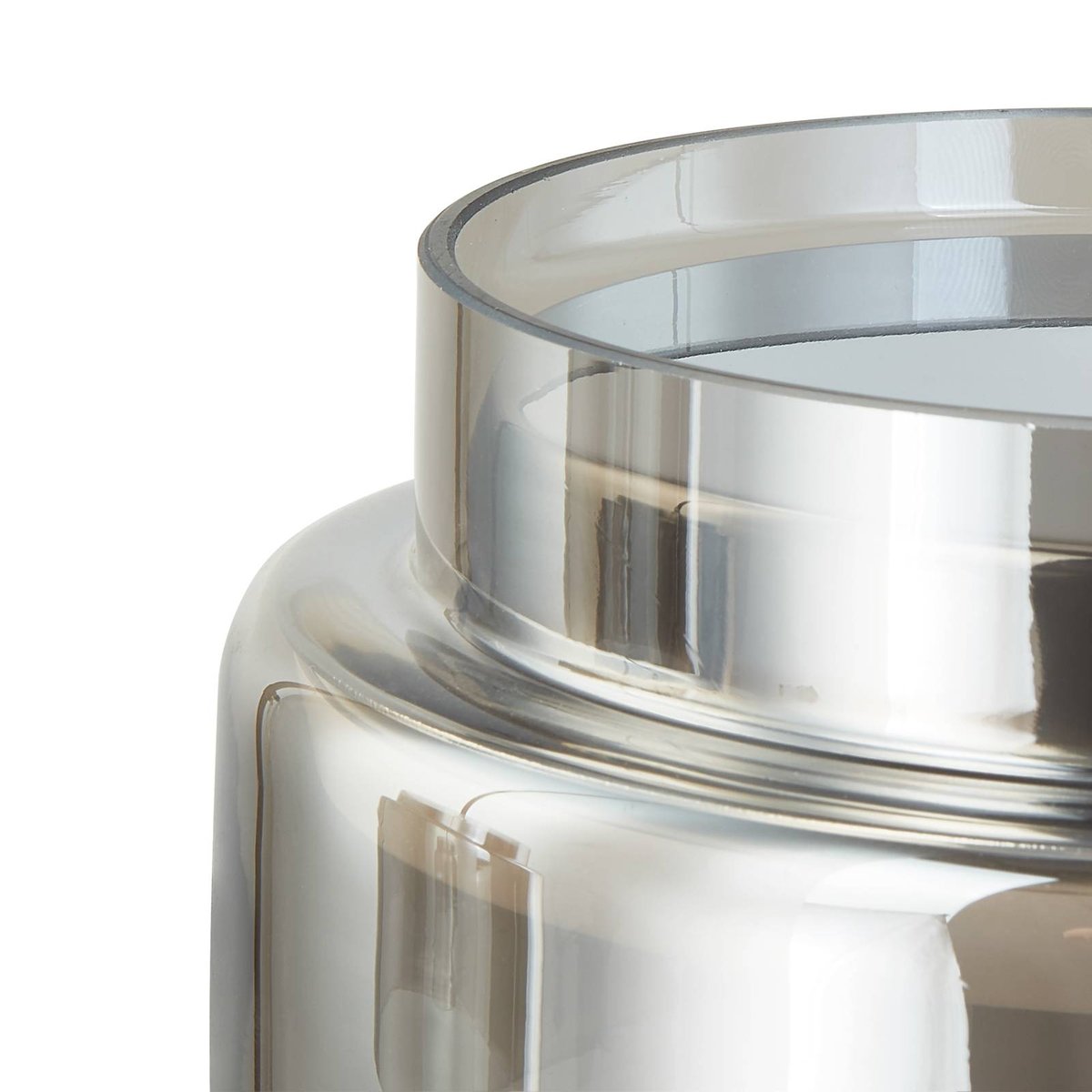 Suspension en verre design, Diano gris fumé, chrome, LUCANDE