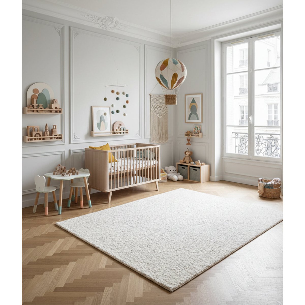Tapis uni ultra doux contemporain PLAIN blanc pur, AFK LIVING