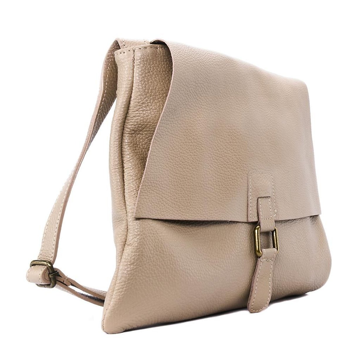 Sac bandoulière besace en cuir grainé COQUETTE rose pâle, OH MY BAG