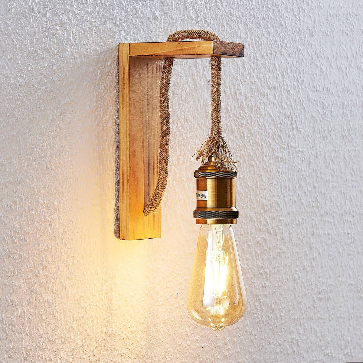 Applique en bois vintage, Helou pin, laiton ancien, LINDBY