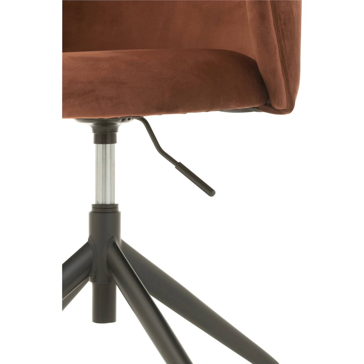 Chaise de bureau pivotante en velours marron foncé velours, RECOLLECTION