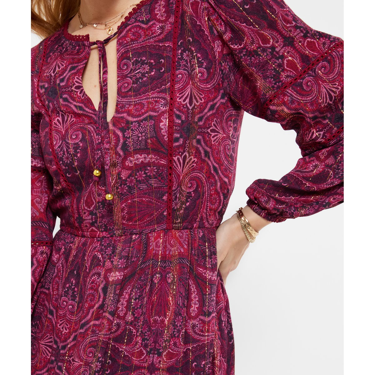 Magnifique Robe Longue Bobo à Manches Longues violet, JOE BROWNS