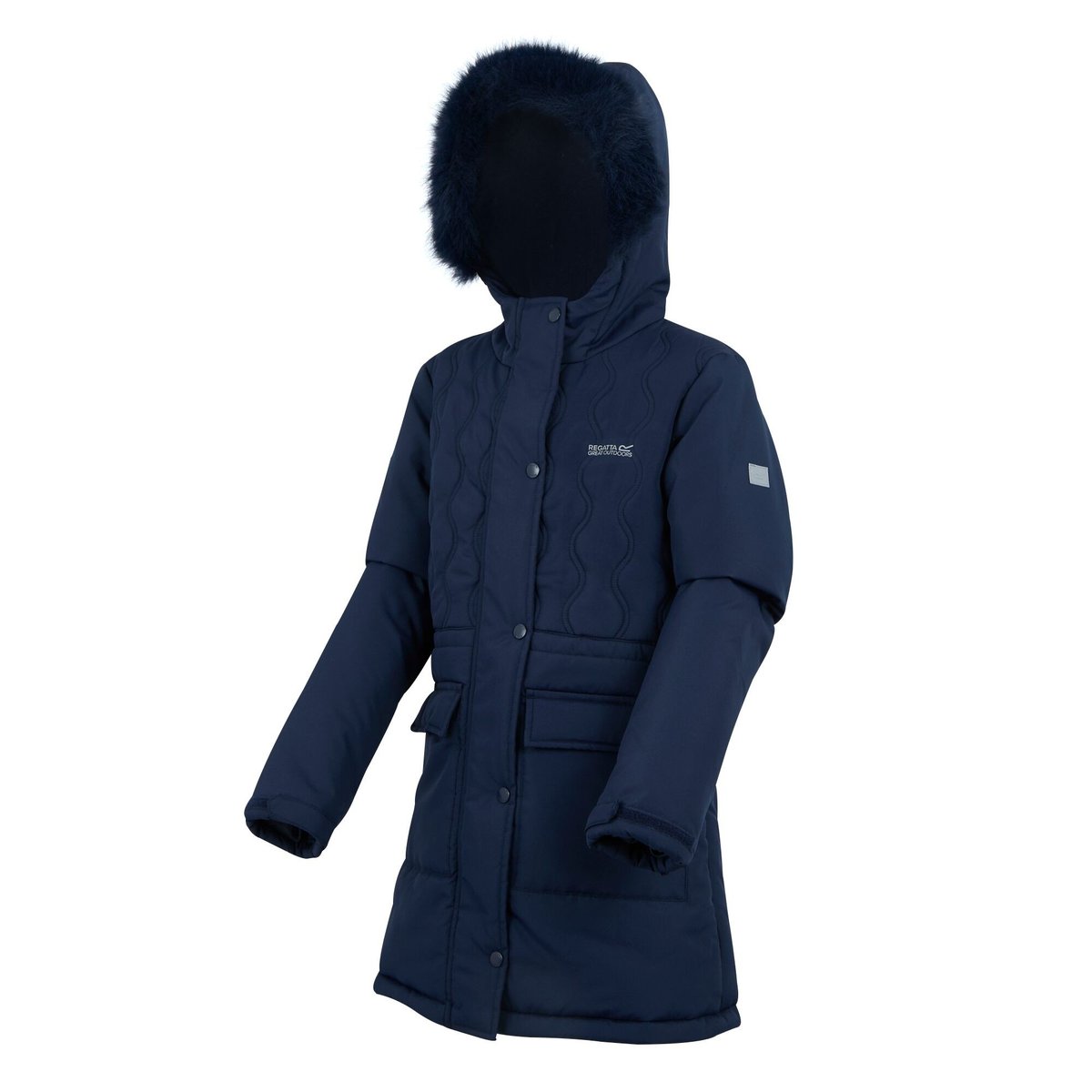 Veste matelassée à capuche duveteuse FABRIZIA bleu marine, REGATTA