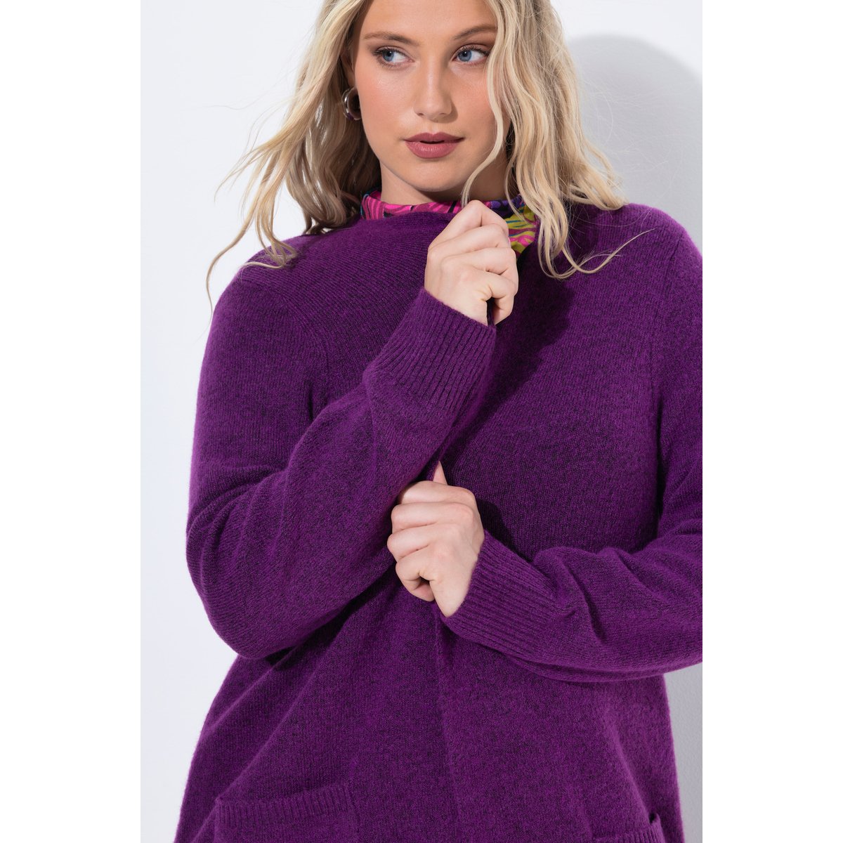 Cardigan long, coupe ouverte et encolure V mûres, ULLA POPKEN