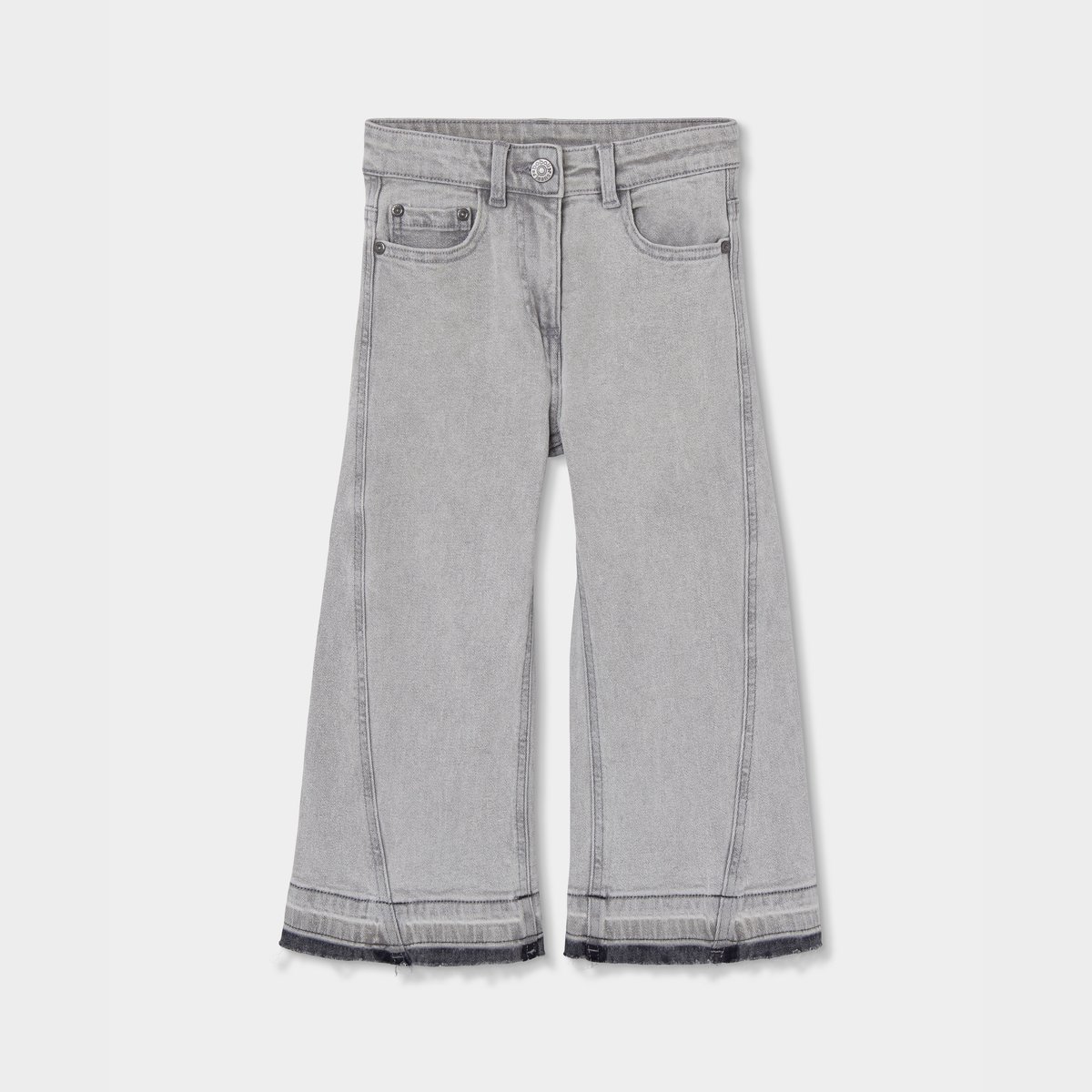 Pantalon fille wide leg gris, BOBOLI