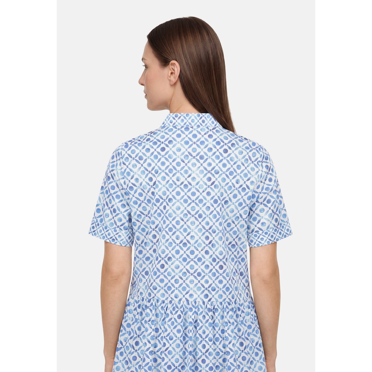 Robe-chemisier à motifs blanc/bleu, CARTOON